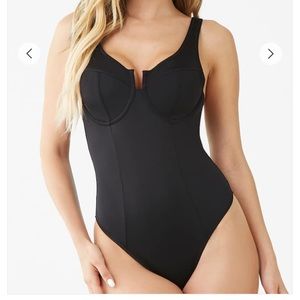 Seamed V wire bodysuit Forever 21